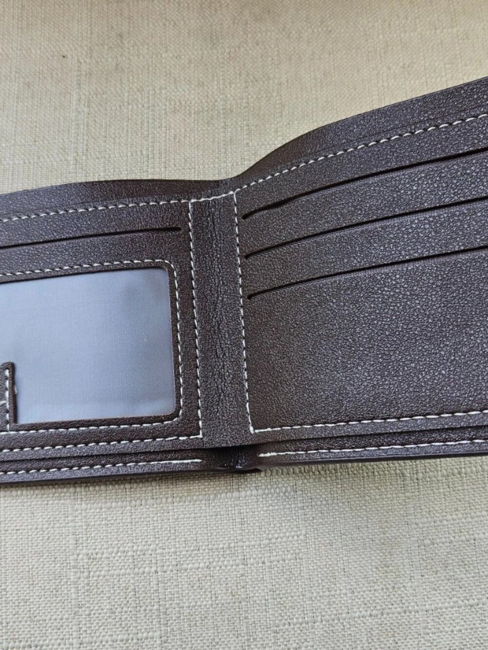 Men Wallet Brown Rubber Faux Leather Bifold Card Holder Waterproof Billfold - Picture 8 of 11